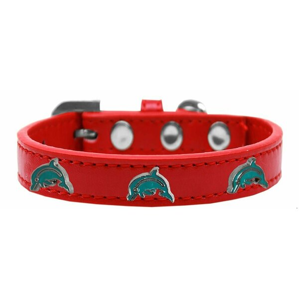 Mirage Pet Products Dolphin Widget Dog CollarRed Size 12 631-33 RD12